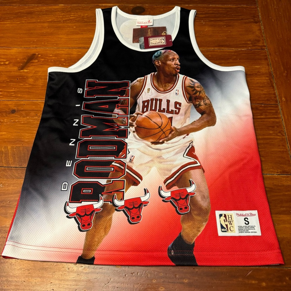 Mitchell & Ness Behind The Back Tank Bulls Dennis Rodman Tank Mens Size Small